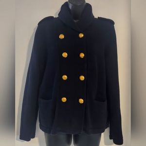 Lauren Ralph Lauren Navy Blue Double Breasted Cardigan